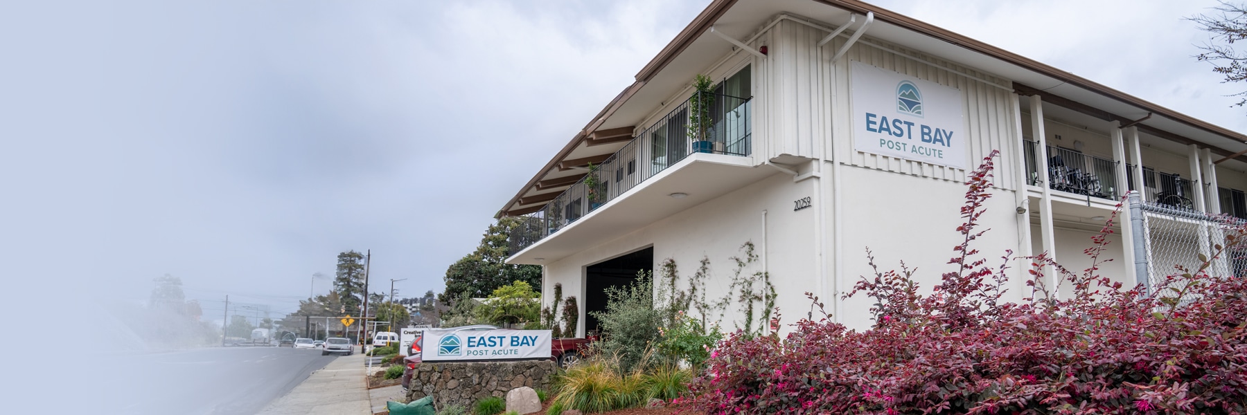 east bay post acute exterior front corner view of building